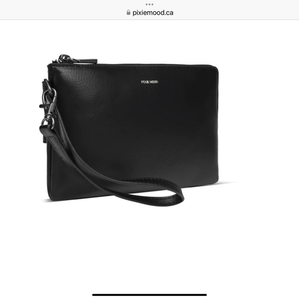 Pixie Mood Vanessa Wristlet, NWOT,Black, Vegan Recycled Leather